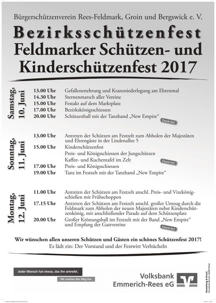 Plakat Feldmarker Schützenfest